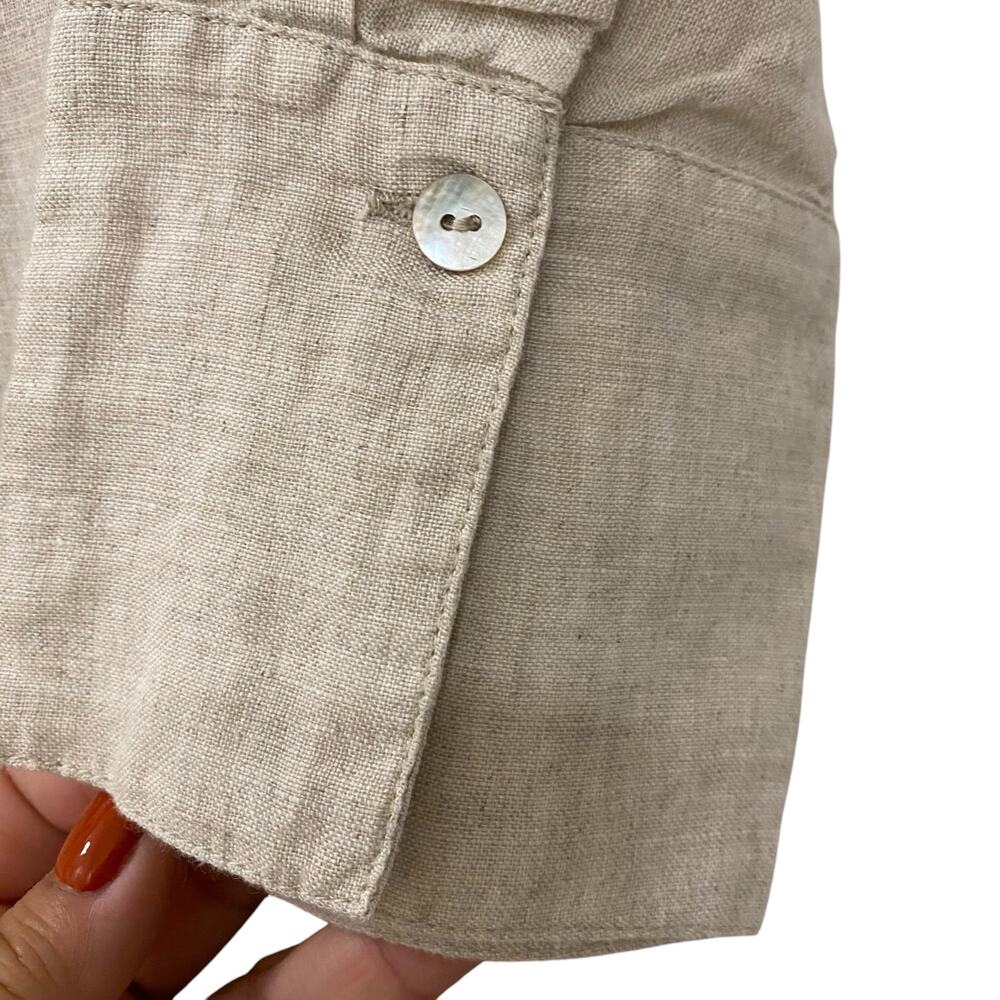 Chico's 100% Rayon Tunic that ties in the front or back Mother of Pearl Buttons - Picture 6 of 11